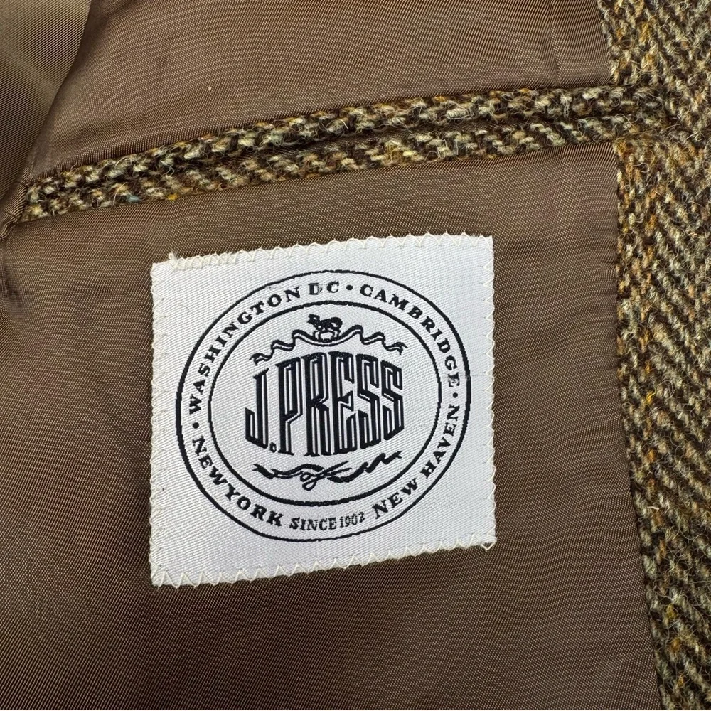 Harris Tweed Herringbone Sport Coat in Brown Autumn tones Sz 38S | Canada 🍁